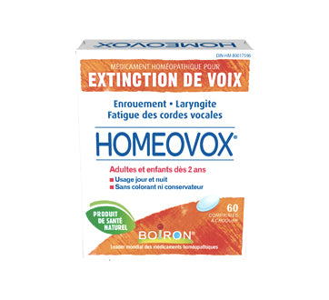 Homeovox - Extinction de voix - Boiron - 60 comprimés